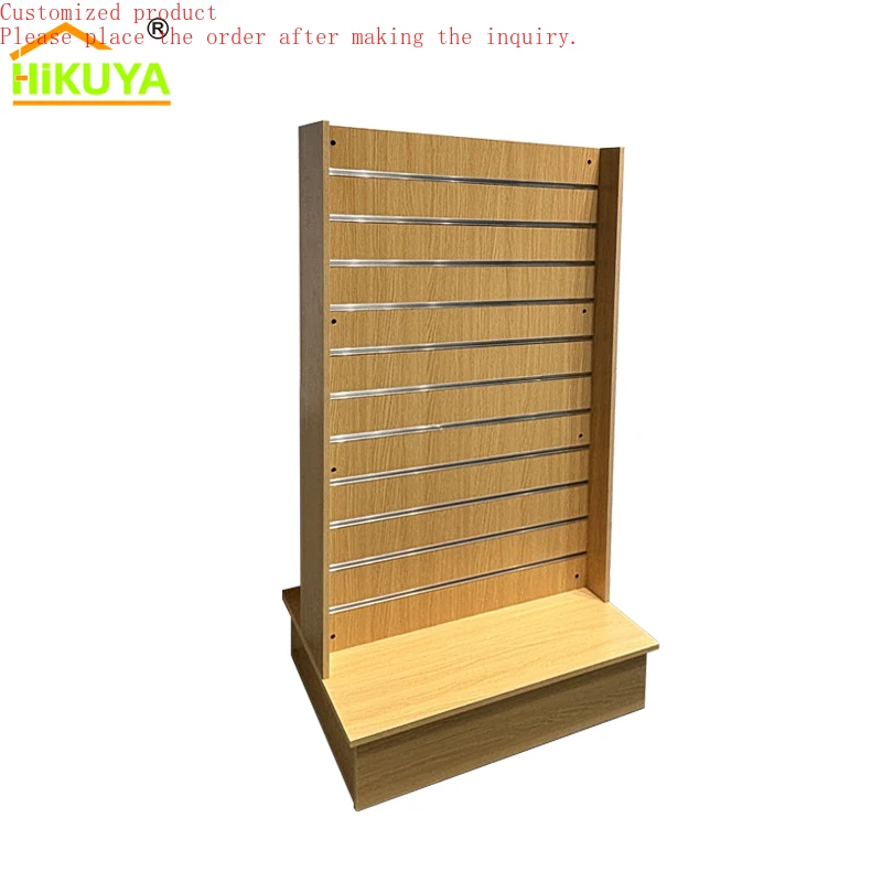 

Custom.KIUYA Modern Hot Sale MDF Slatwall Display Shelf 2 Way Slatwall Tower Display
