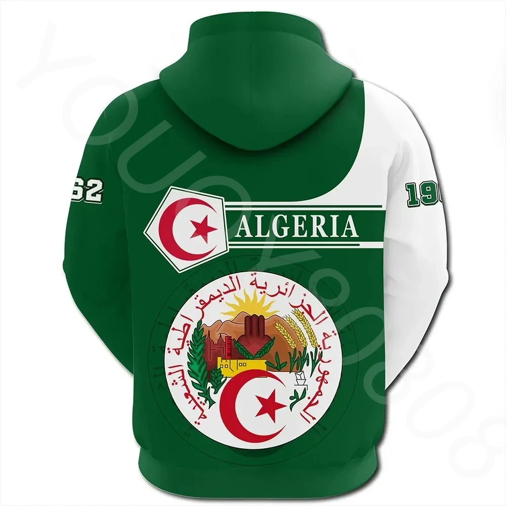 African Zone Hoodie Men's Sweater Harajuku Sweatshirt Street Print Algerian Pullover Hoodie Pentagonal Style