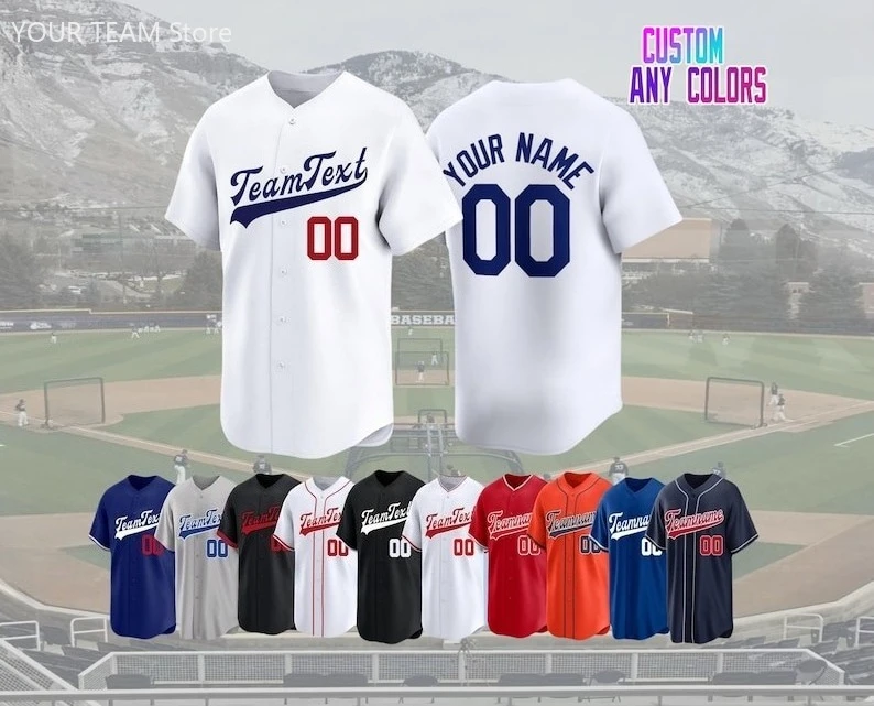 

Custom Baseball Jersey Personalized Name Number, Team sport uniform Christmas Gift For Fans Sports Jerseys Uniform DIY Gift