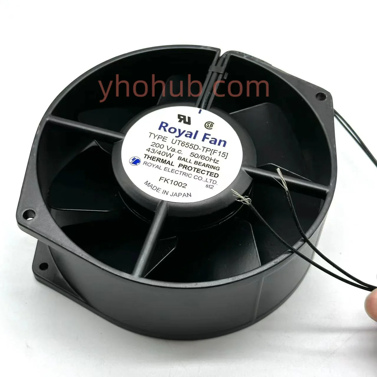 Royal Fan UT655D-TP  200V 43/40W 172x150x55mm 2-Wire Server Cooling Fan