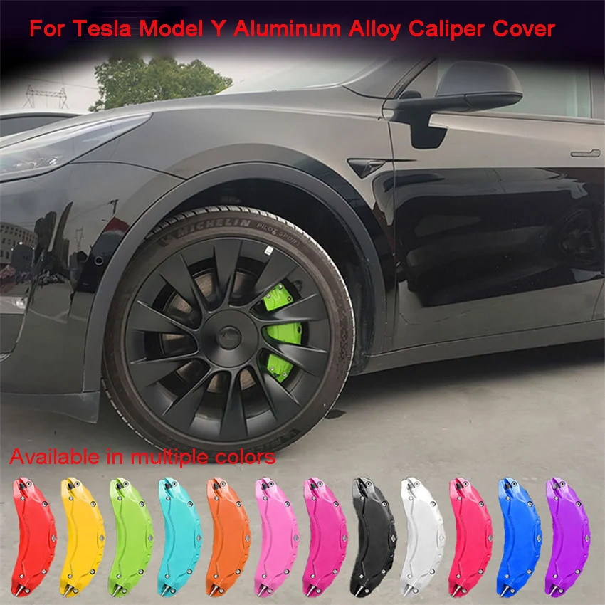 For 2020-2024 Tesla Model Y Brake Caliper Cover (4-piece set) Modification Special ADC12 Aluminum Alloy Wheel Caliper Cover