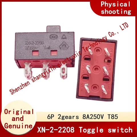 Original authentic XN-2-2208 Welding pin 6 pin 2-speed hair dryer/air duct switch/toggle switch/power switch 8A250V T85