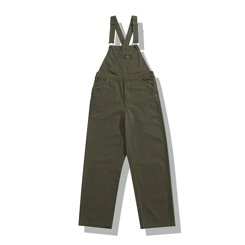 

American Sle Vintage Workwear Canvas Overalls Men's Casual Trousers Women's High Waist Zipper Fly Straight Leg Pants