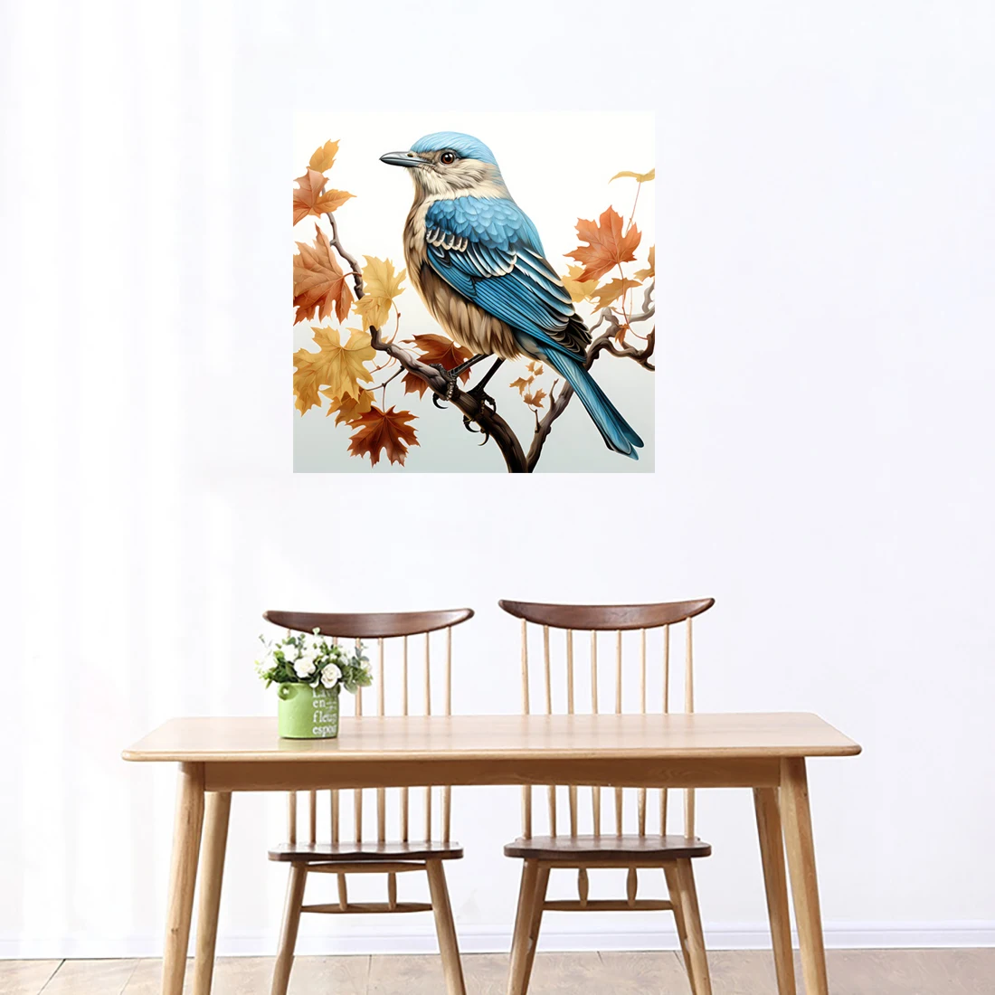 Three Ratels QL107 Beautiful bird watercolor self-adhesive poster room decoration wall sticker