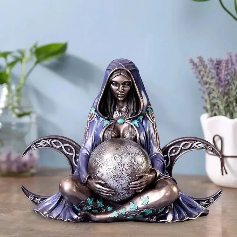 Estatua de la diosa de la tierra Gaia escultura de resina artesanía decoración de jardín regalos decoración de escritorio para el hogar decoración del hogar