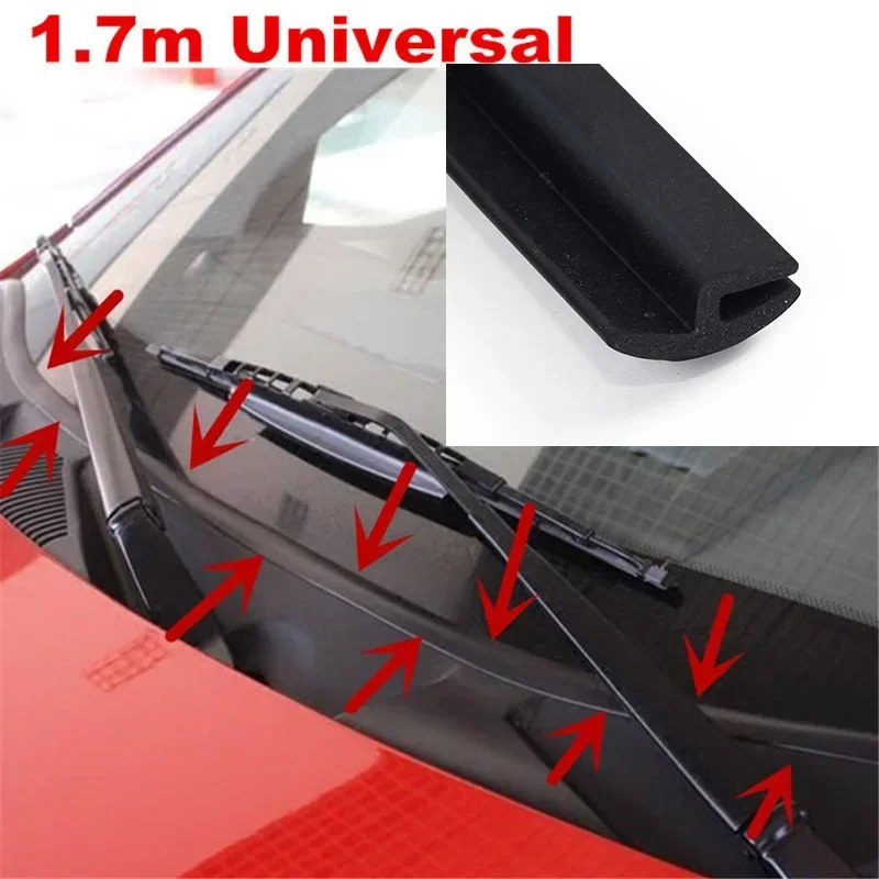 

1.7m Sealing Strip Black Car Front Windshield Panel Decorative Trim Sealing Protective Rubber Strip Auto Glasses Windows Seals