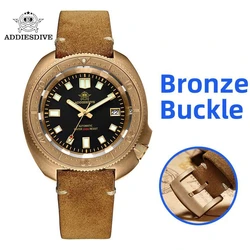 ADDIESDIVE AD2104 Relojes para hombre Concha de abulón CUSN8 Caja de bronce C3 Superluminoso 200 m Resistente al agua NH35 Relojes automáticos