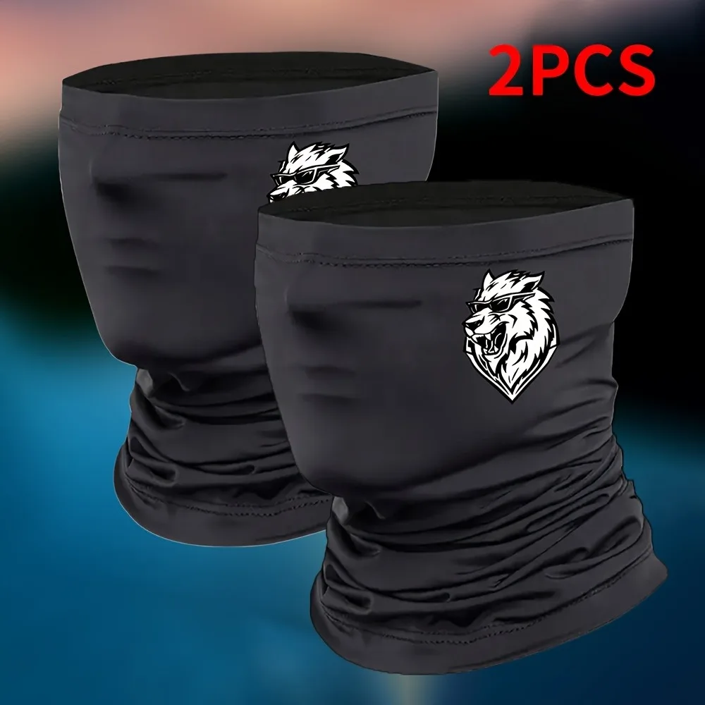 1pc/2pcs Print Neck Gaiter Scarf, Windproof Balaclava,Fishing Running Mask. Multi-Use Neck Gaiter, Sports, Windproof, Dustproof