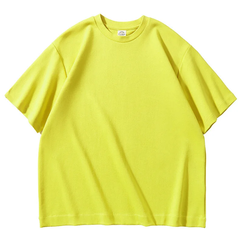 

300G American Style Mens Heavy Cotton T-shirt Fashion Loose Fit Bright Color Customized Print Jersey High Quality Oversized Top