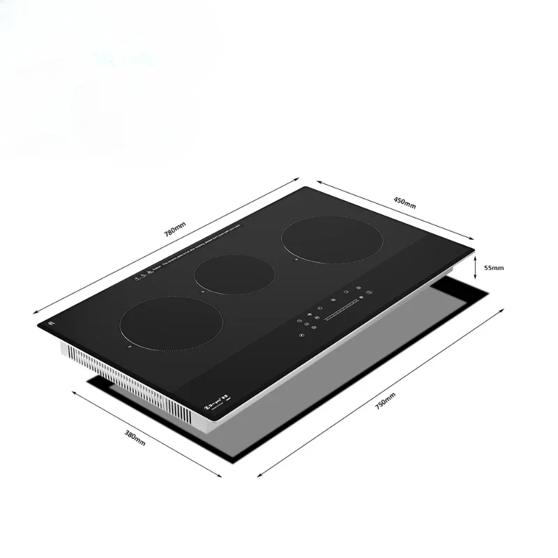 Built-in Tuya Induction Cooker with Smart Wi-Fi in Black Saves Energy