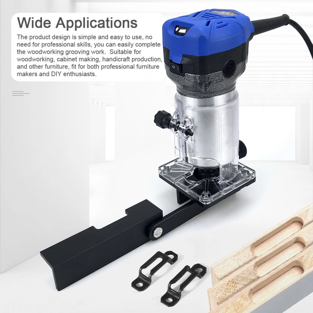 2in1 Woodworking Simple Connector Trimmer Side Milling Slotting Bracket Panel DIY Slotting Locator Punch Tool
