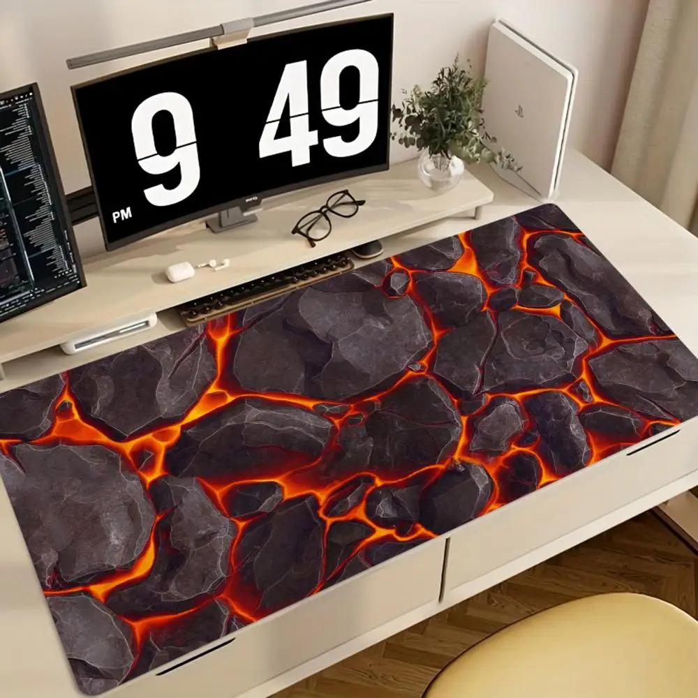 

Large Gaming Mouse Pad, Underground Slurry Crack Design, Rubber Non-slip Table Pad,stitched Edges, Perfect for Office and Gamers