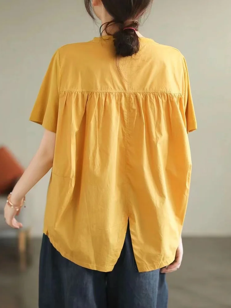 بلوزة صيفية للتخسيس قابلة للتنحيف للأمهات في منتصف العمر بالإضافة إلى حجم فضفاض ort Sve تي شيرت متعدد الاستخدامات من القطن... #4