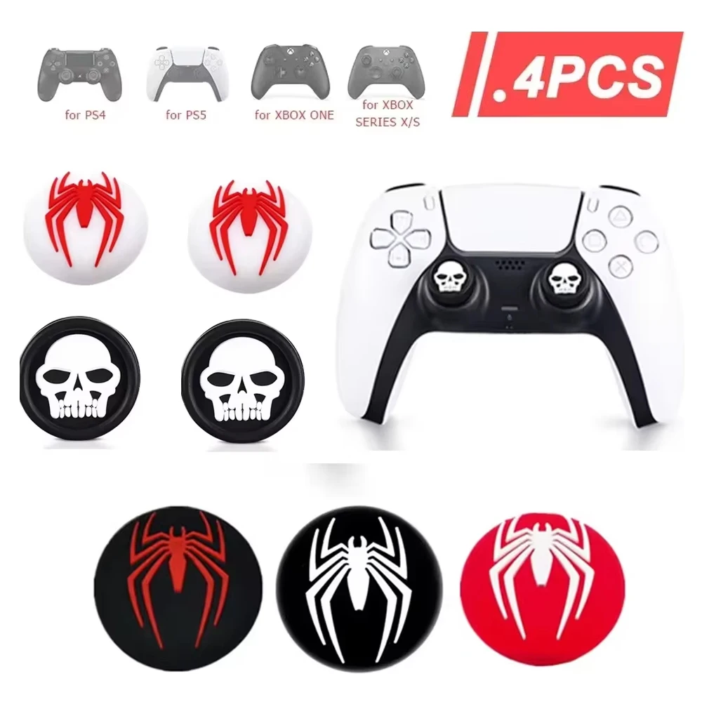 قبعات قبضة السيليكون ل PS4/PS5/Xbox Series X S/Xbox 360 تحكم غمبد Thumbstick غطاء عصا التحكم للتبديل 2 الملحقات