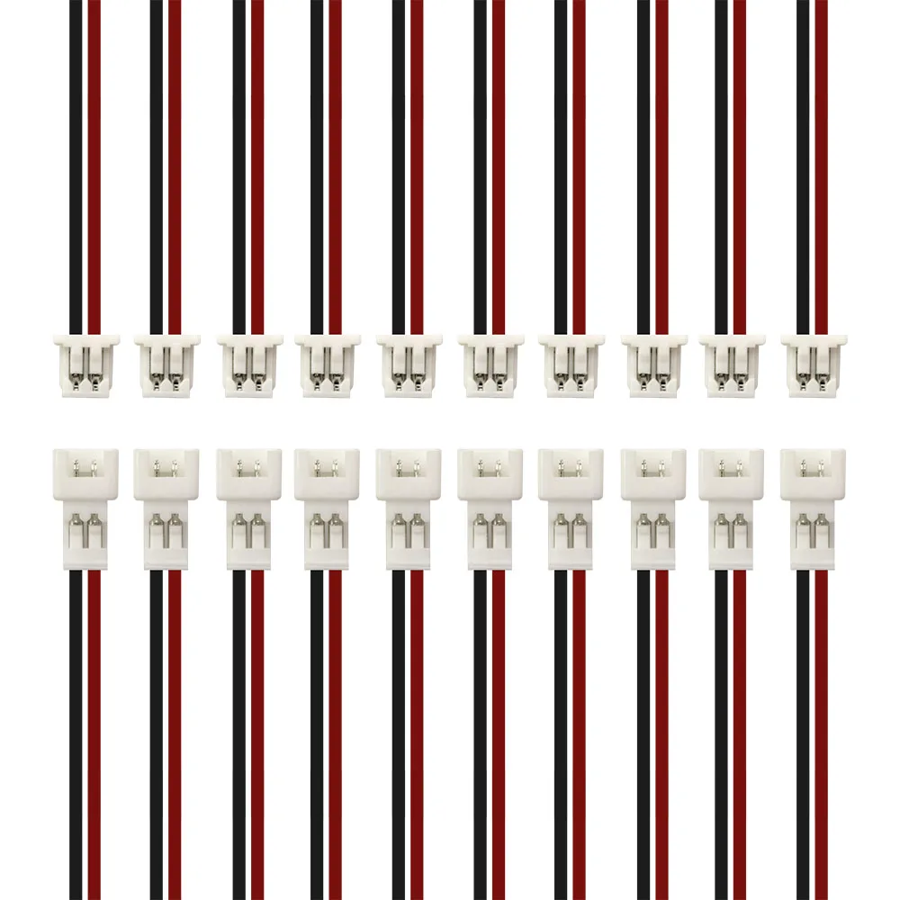 20Pcs Mini Micro JST Connector 1.25mm Pitch 2 Pin Male Plug / Jack Female Socket Electronic Wire Cable Connectors 15CM 28AWG