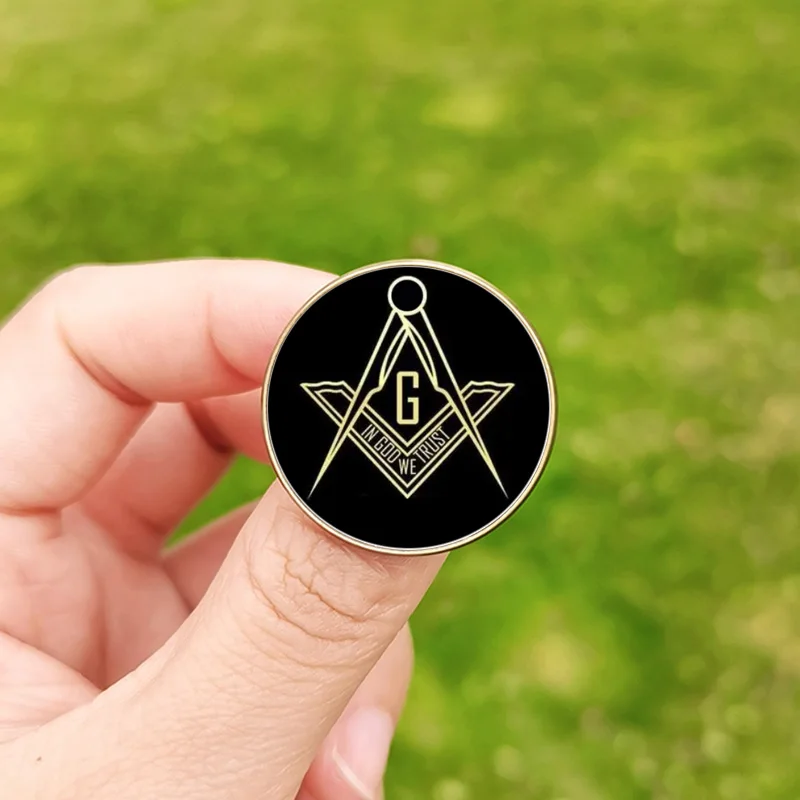 Vintage Free Mason Brooches Masonic Symbol Freemason Photo Glass Dome Handmade Pins Backpack Badge Accessories Gift