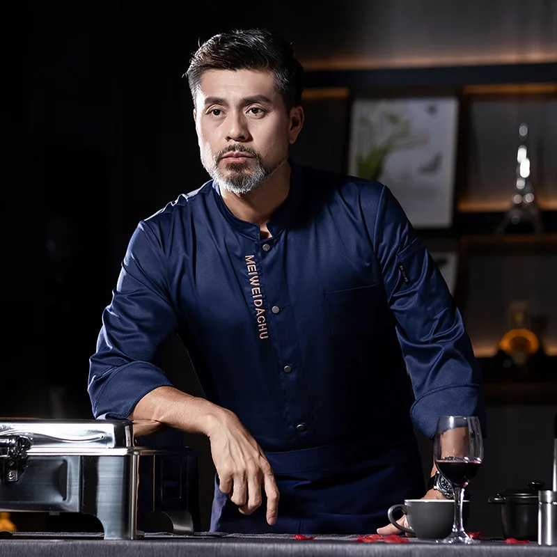 Chef vêtements de travail à manches longues automne hiver Restaurant Cuisine Cuisine occidentale Cuisine restauration cantine cuisson gâteau pain vêtements