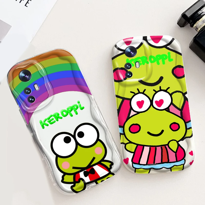 Keroppi Sanrio Cute Cartoon For Xiaomi Mi 14 12 12T 11 Lite Poco M6 X6 X5 X4 X3 M3 F4 Pro GT NFC 5G Wave Oil Soft Phone Case