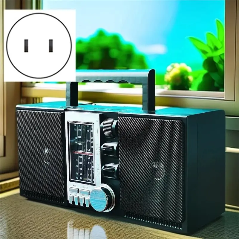 レトロラジオ Bluetooth スピーカー USB TF MP3 プレーヤーポータブル充電式デュアルスピーカーハイパワーラジオ US プラグ-Y41A