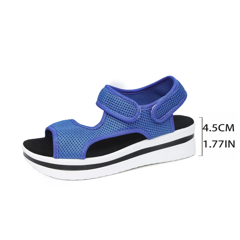 Sandálias femininas plus size, sandálias plataforma europeias e americanas para mulheres, novos sapatos planos, boca de peixe, praia, sandálias femininas