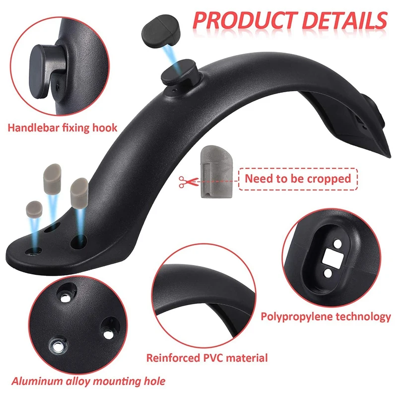 

Rear Mudguard and Bracket Accessory with Taillight for Xiaomi M365/M365 Pro Scooter with Screws and Screw Caps