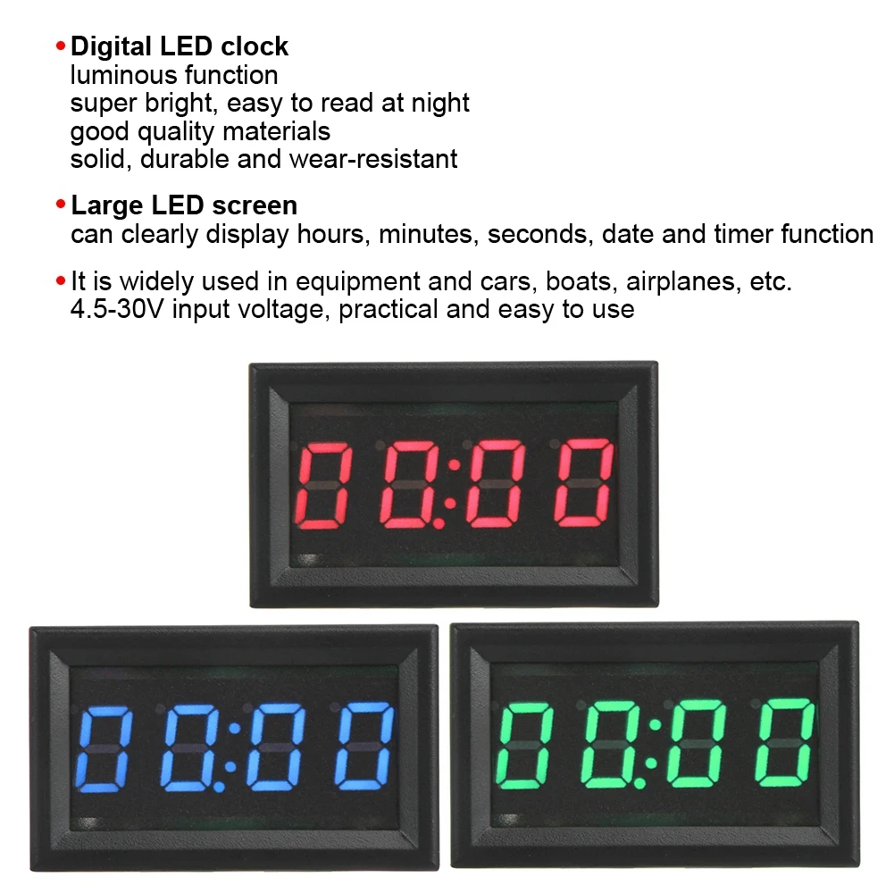 Digital Car Clock Digital Car Watch LED Car Clock YB27T LED Electronic Digital Luminous Car Watch Clock Accessory Decoration