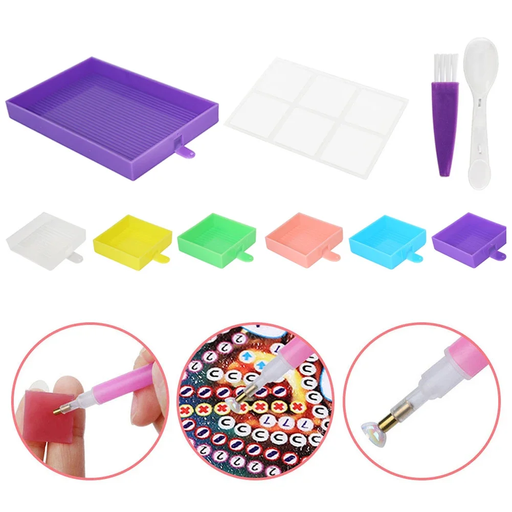 Silica Gel Rhinestone Capacity Plate Multifunctional Diamond Painting Tray Kits Handwork Bead Storage Diamond Painting Organizer