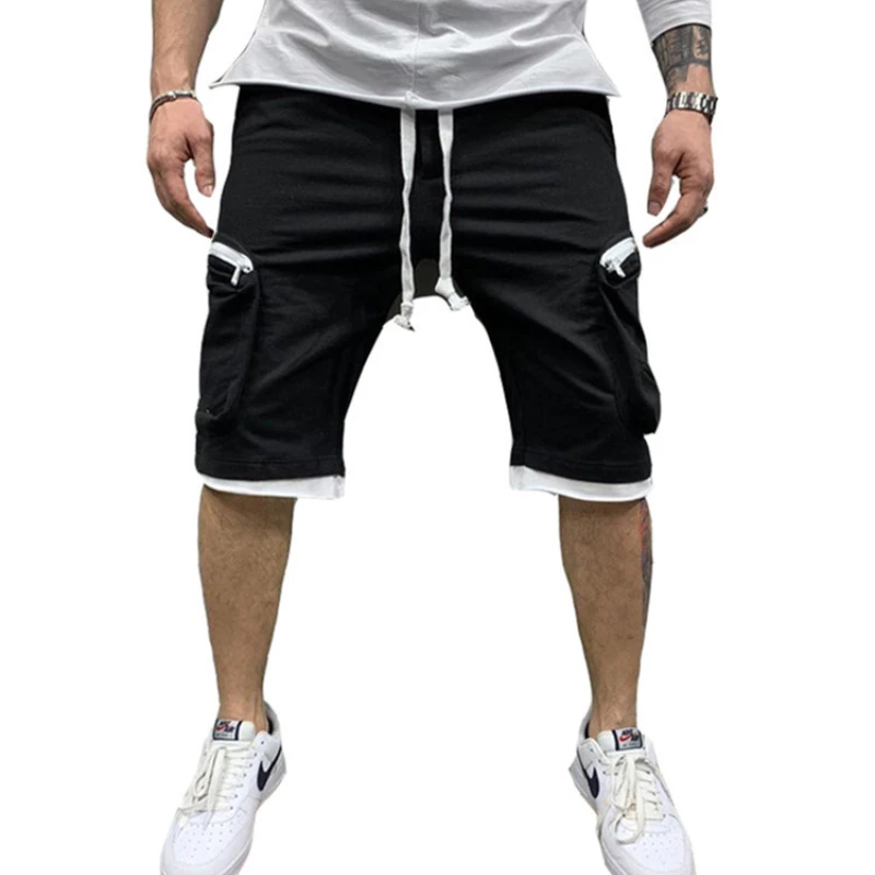 Summer Cotton Loose shorts men's jogging short pants Casual fitness streetwear men Multi-pocket sport casual hip cargo shorts