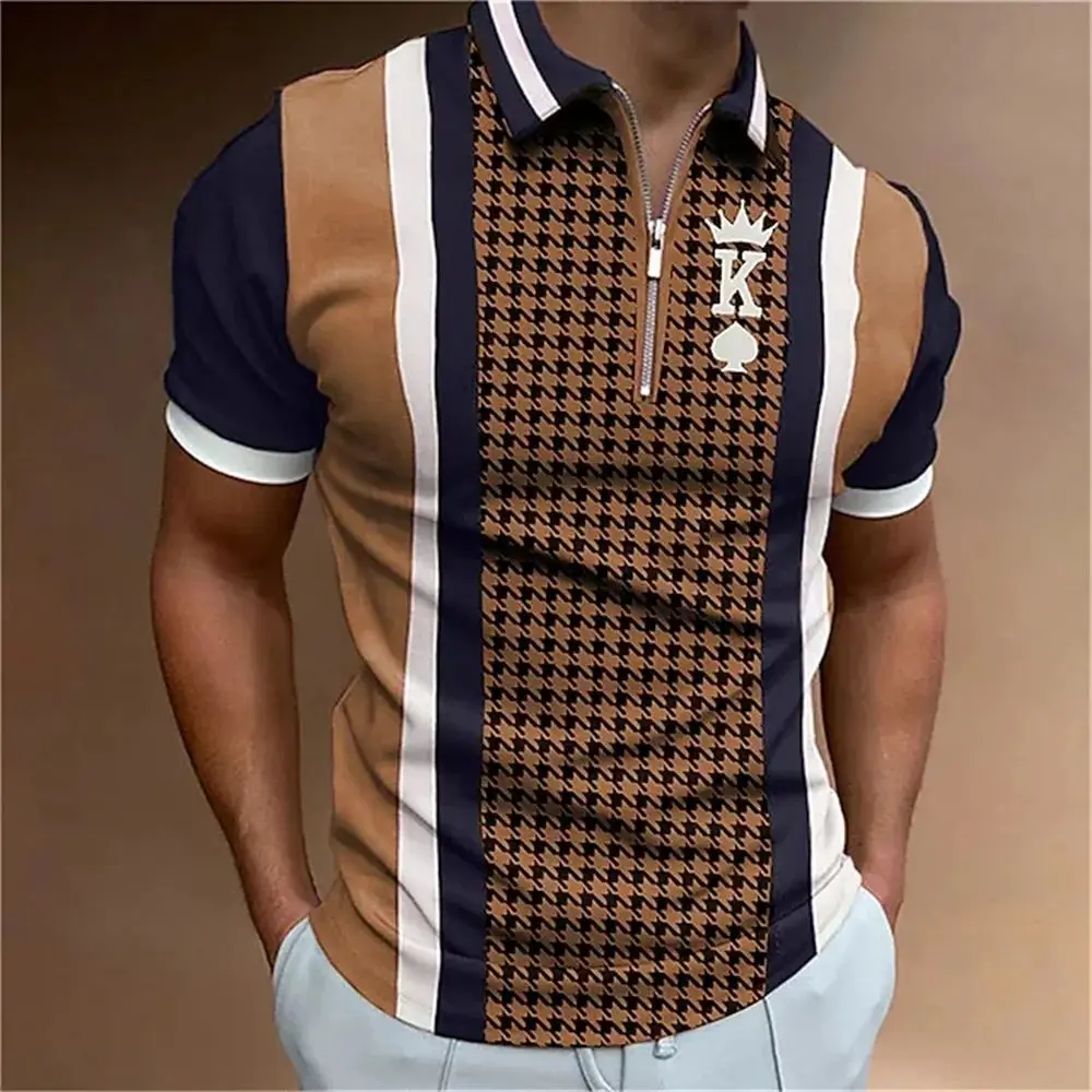 summer-poker-plain-men's-golf-shirt-cleanfit-waist-type-pu-leather-sleeve-nine-points-other-material-100-non-fading