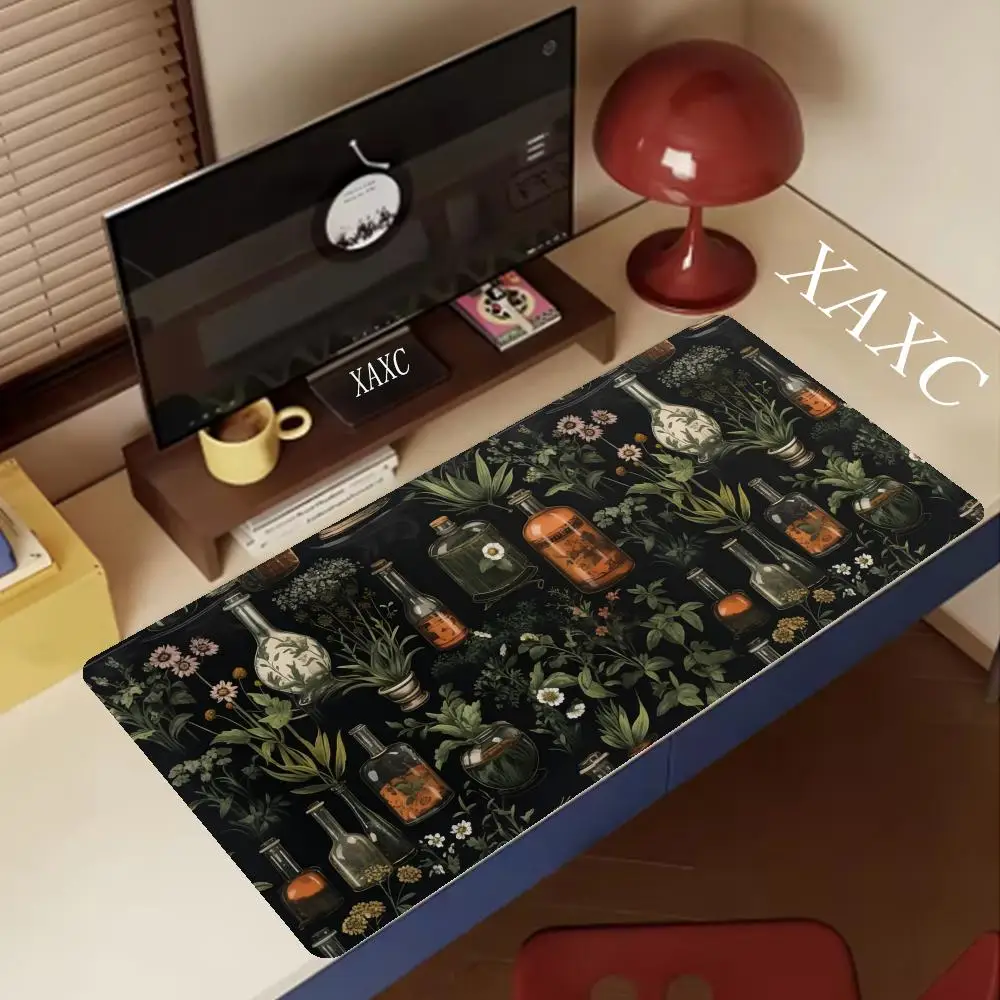 Desk Mat Mouse Pad Large Gaming Desk Pad Mousepad Mystical Green Plant Computer Laptop Keyboard Desktop Protector Mat Offic XAXC