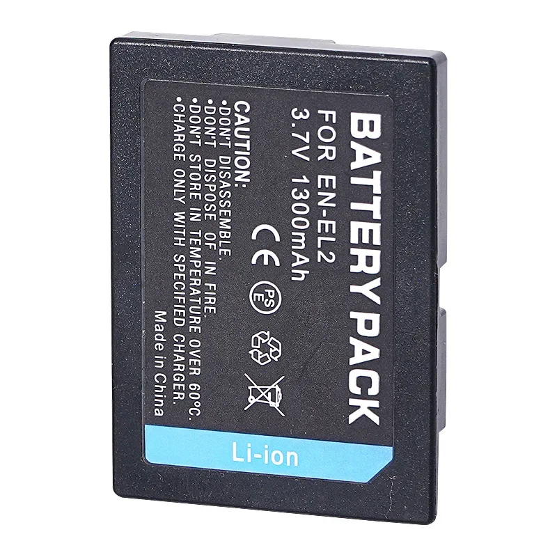 EN-EL2 Camera Battery 1300mAh 3.7V Rechargeable Li-ion Battery for Nikon Coolpix BP-NKL2 3500 3200 3100 2500 EN EL2 Batteries
