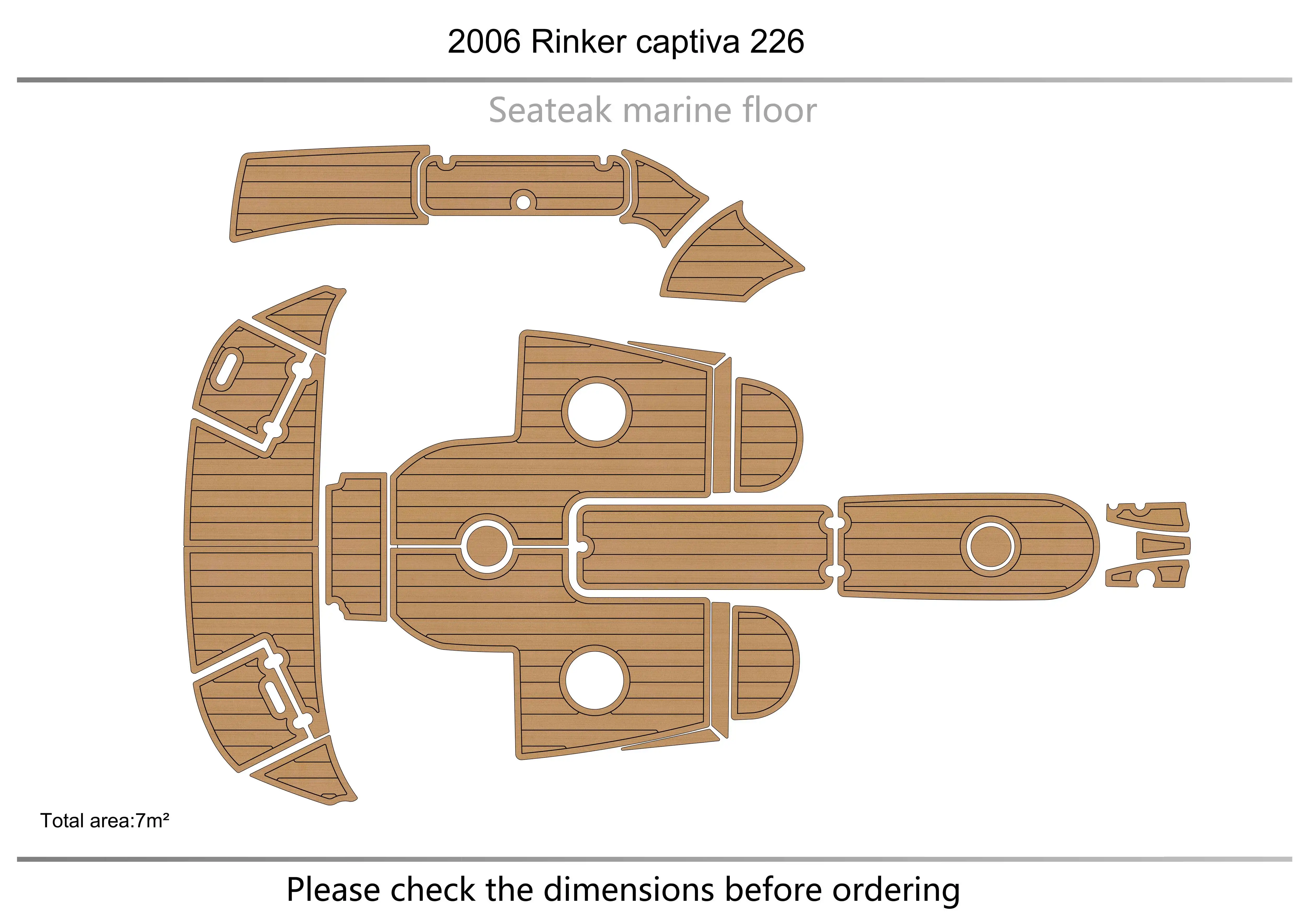 

2006 Rinker captiva 226 Cockpit swimming platform1/4" 6mm EVA fAUX Water Ski Yacht Fishing Boat Non-slip mat floor