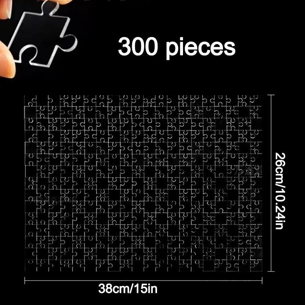 49/121/200/300Pcs Gift Funny Unique Acrylic Puzzle Impossible Challenge Relieve Stress Clear Blank Puzzle Decompression Game