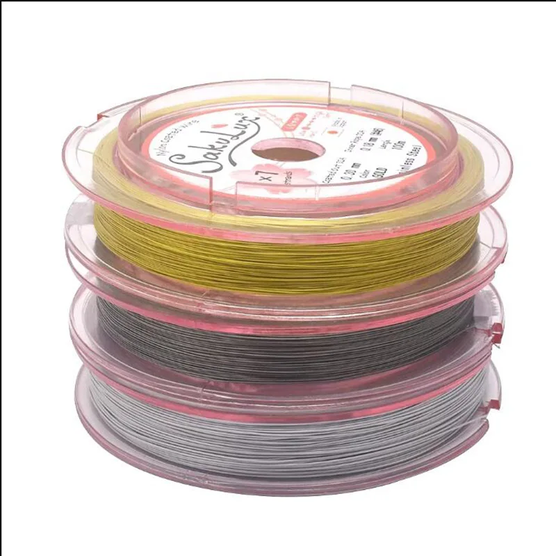 5M/roll 7-Strand Bead String Wire Nylon Coated Stainless Steel Wire for Necklace Bracelet Beading Craft Work 0.3/0.4mm