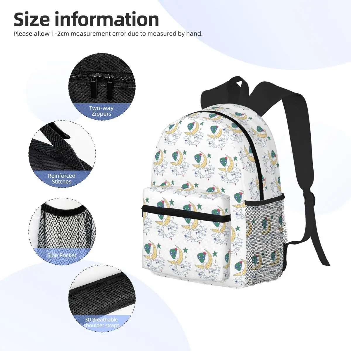 حقيبة ظهر The Cat Is The Alien Student حقيبة مدرسية للمشي لمسافات طويلة والسفر Daypack للأولاد والبنات حقيبة كتب عصرية حقائب كتف