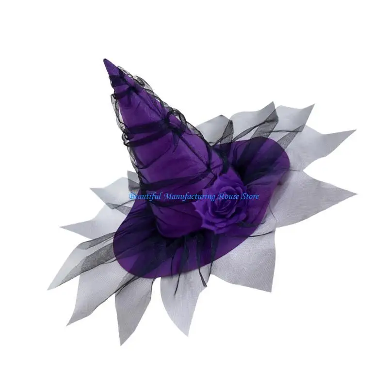 

E56A Trendsetting Dark Evil Witch Hat, Soft and Unique, Halloween Costume Accessory for Unisex Wizard Hat