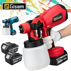 Pistola de pintura elétrica sem fio, bateria recarregável, auto móveis, revestimento de aço, aerógrafo para casa DIY, 1000ml