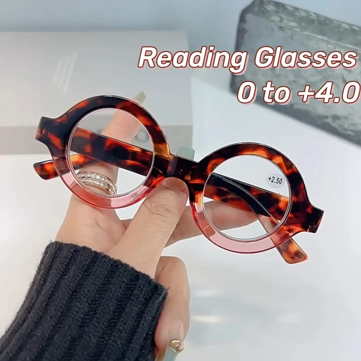 

2024 Retro Full Frame Oval Reading Glasses High-definition Anti Blue Light Presbyopia Glasses Vintage Ultra Light Unisex Glasses