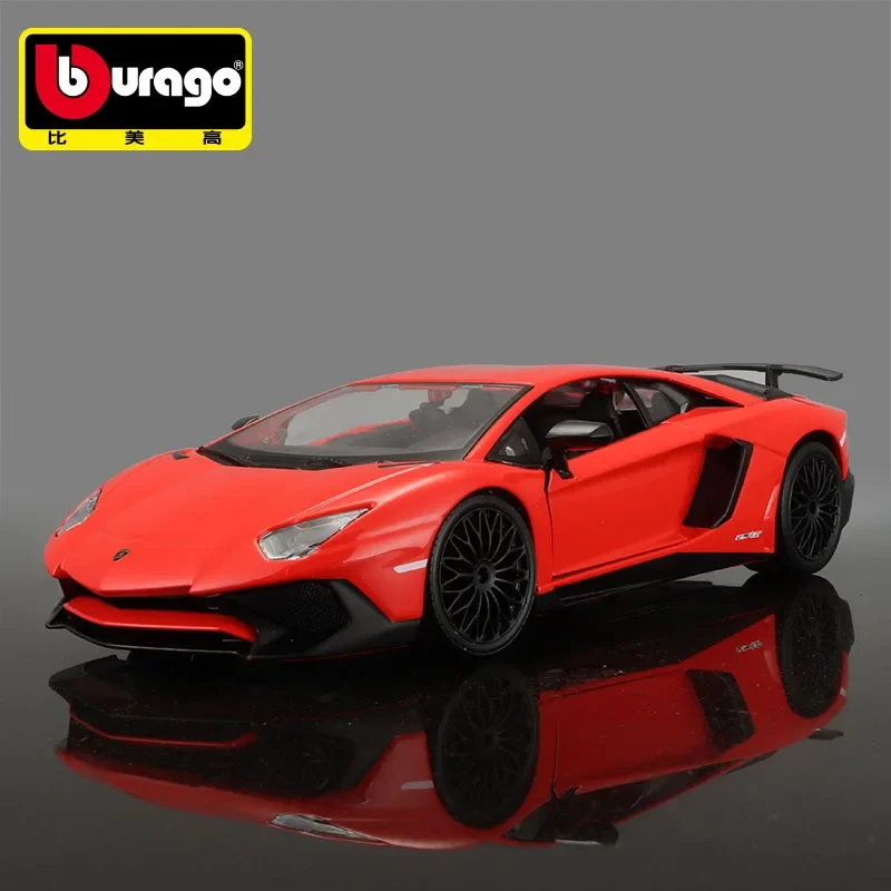 

Bburago 1/24 1:24 Scale Lamborghini Aventador LP750 LP750-4 SV Racing Sports Car Diecast Display Alloy Model Children Boys Toy