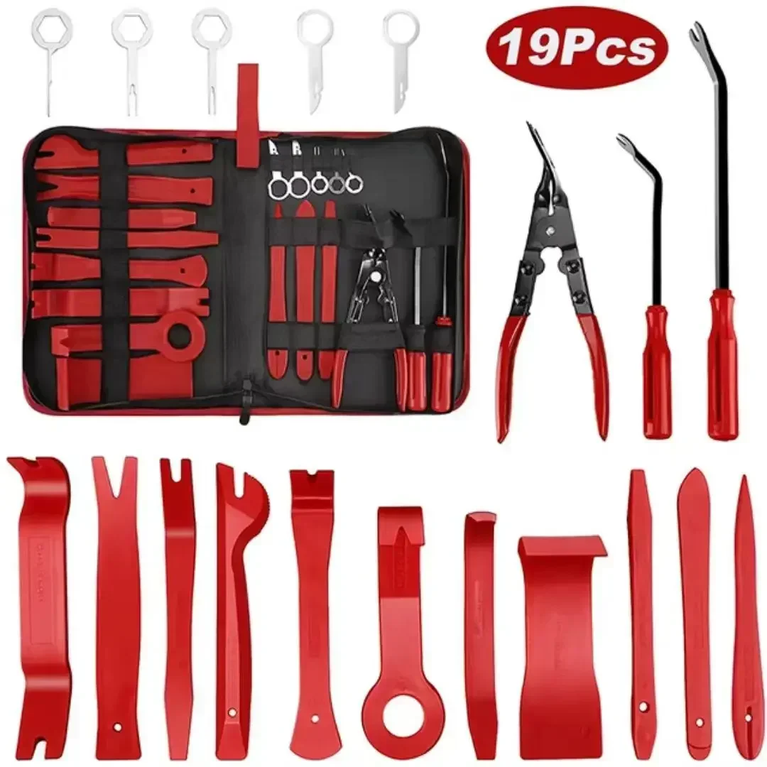 A Set Car Disassembly Interior Kit Tool Car Radio Do DVD Player Clip Panel Trim Dash Audio Dashboard Repair Plastic Auto