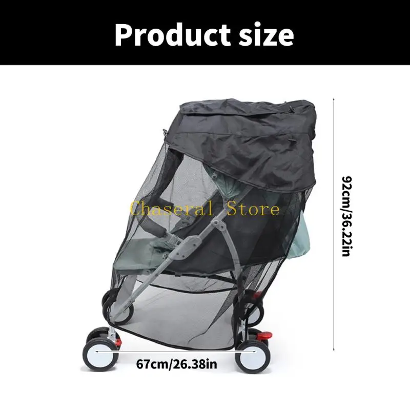 E7CE 2 In 1 Baby Strollers Sunshade Canopy Netting Cover Enjoy Full Protections