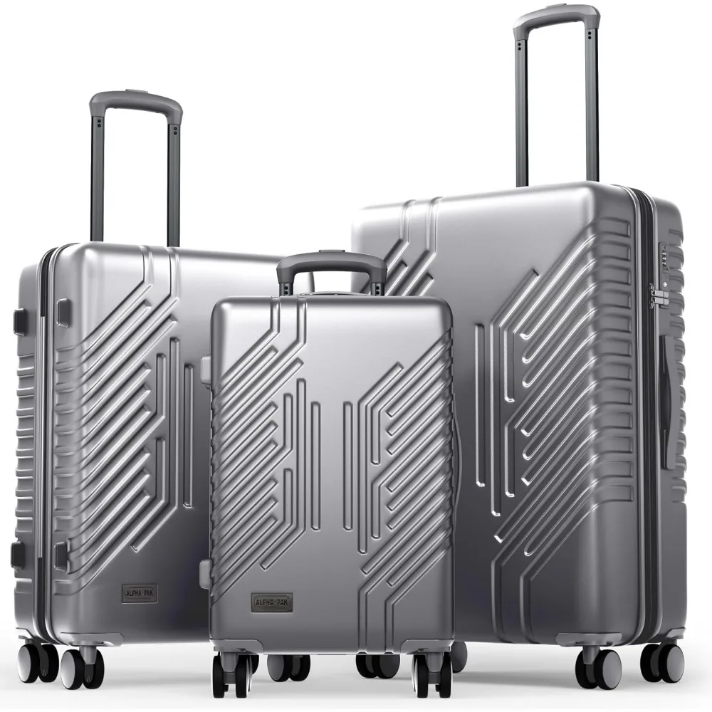 

3 Piece Expandable Luggage Set - PC+ABS Durable Hard Shell Suitcase with Spinner Wheels & TSA Lock,20-inch, 24-inch,