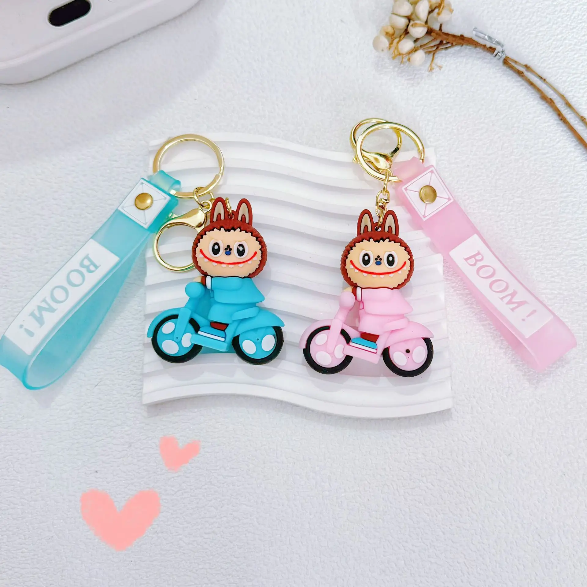 Cartoon Figure Labubu Keychain Pendant Itabag Accessorie Labbubu Anime Figure Toy Children Schoolbag Pendant Keychain Key Buckle