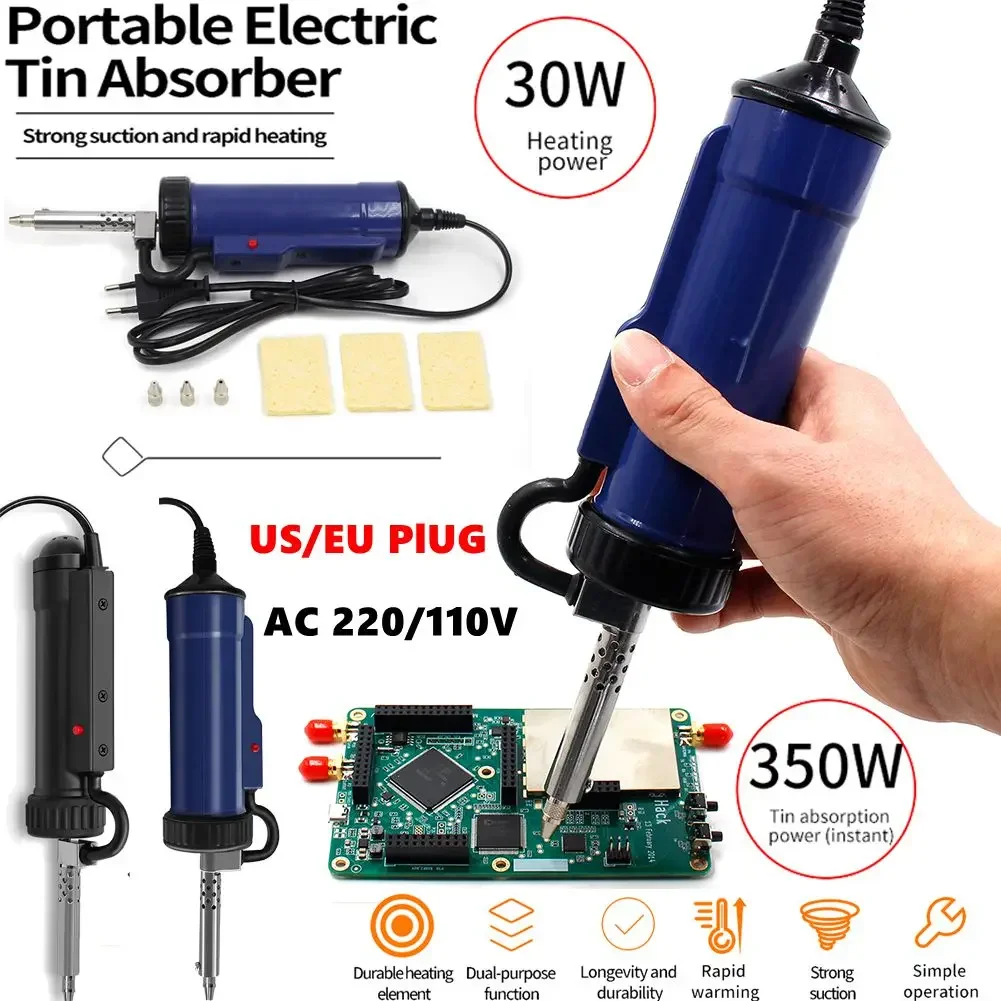 Portable Vacuum Electric Desoldering Gun Pump Electronic Desoldering Tool Automatic Soldering Machine AC 110V/220V Vacuum Solder