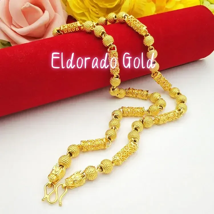 

Eldorado Gold Boss style 999 real gold necklace 18K chain domineering 60 cm suitable for men and women