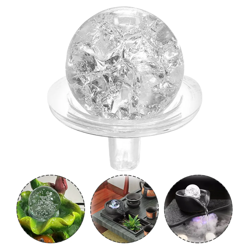 2 Pcs Bubble Ball Holder Set Cracked Display Globe Clear Glass Ball Indoor Sphere Craft Round Sphere Decor Home Glass Ball