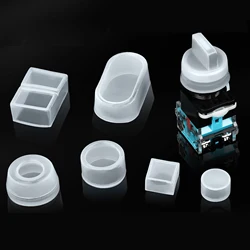 10pcs 22mm 16mm 30mm Button Switch Waterproof Cover Rubber Protective Cap Knob Dust Sealing Leather Silicone Cover Round Square
