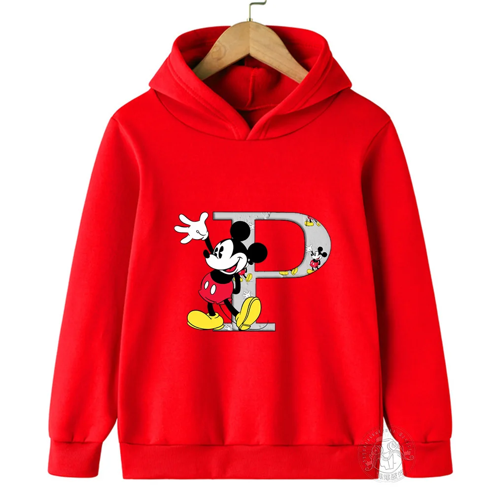 Mickey Clothing Children\'s cartoon letters abcd Long sleeve printed hoodie Children\'s clothing Boys Sweatshirt spring fall tops