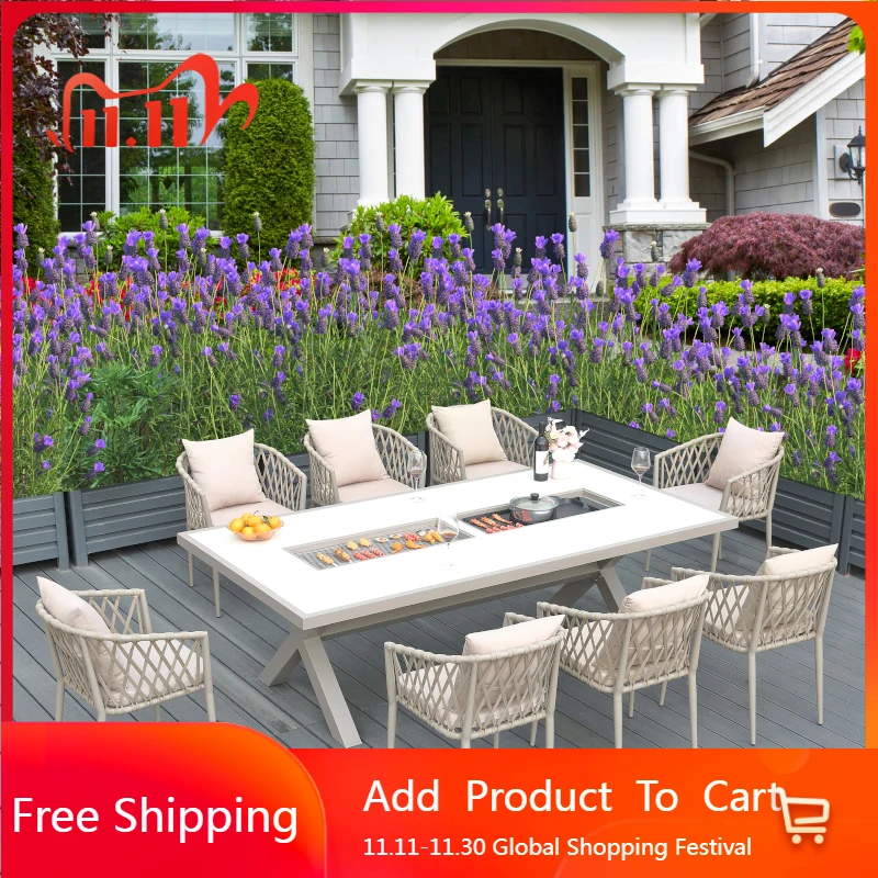 Set Furnitur Taman Konferensi Seluler Meja Nordik Belajar Luar Ruangan Desainer Lounge Mewah Menulis Poker Mesa Perabotan Rumah