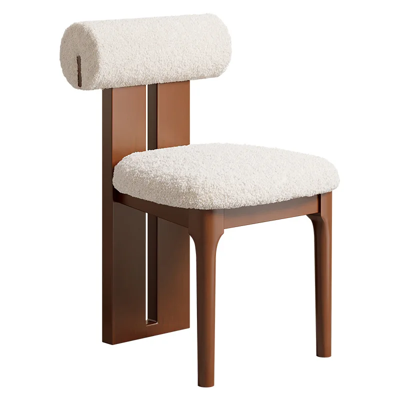 

Wooden dining chair Nordic home simple modern medieval restaurant back chair stool designer makeup hippo dining chair